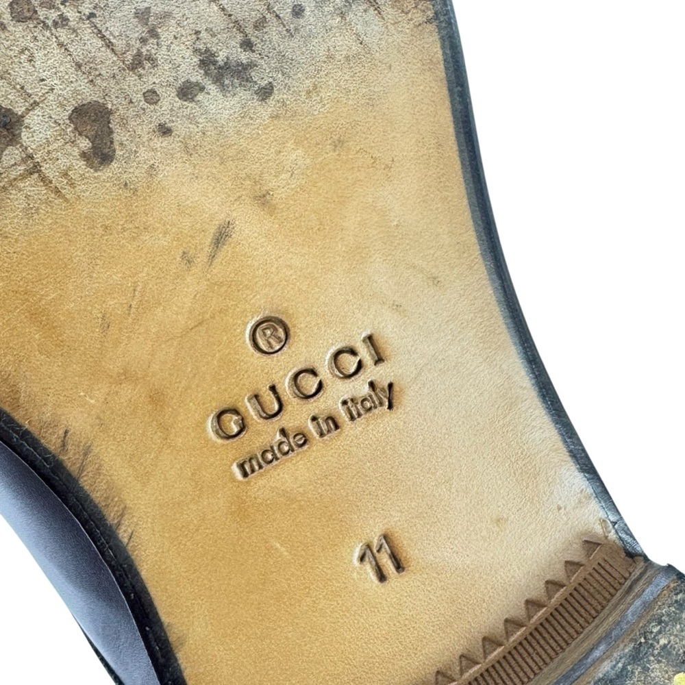 GUCCI Black Leather Studded Men's Derby Made in Italy Marked as 11 - 11.5 US - Picture 9 of 12